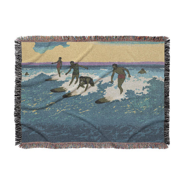 Surfers Sharing Wave by Charles Bartlett in Large (80" x 60") Size