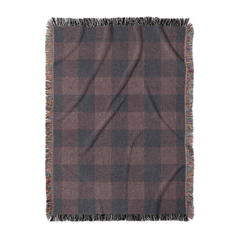 Buffalo Plaid Maroon & Navy Woven Throw Blanket