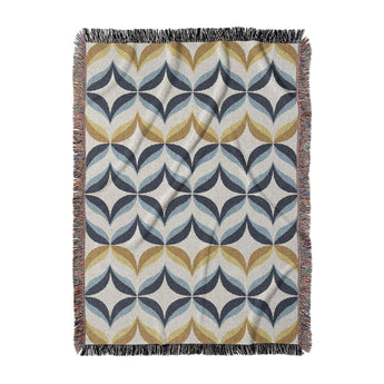 Jasper Blue & Gold Woven Throw Blanket