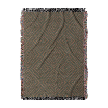 Terlingua Olive & Terracotta Woven Throw Blanket