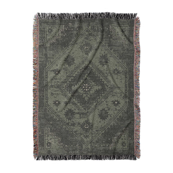 Montezuma Green Woven Throw Blanket