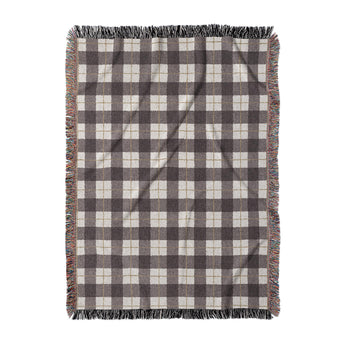 Wallace Plaid Maroon & Gold Woven Throw Blanket