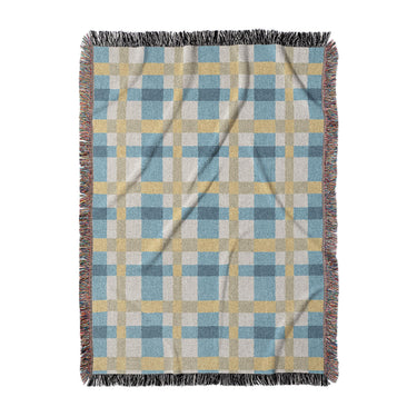 Monroe Plaid Blue & Yellow in Large (80" x 60") Size