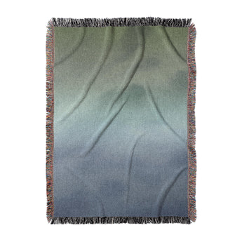 Micah Watercolor Blue & Green Woven Throw Blanket