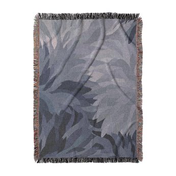 Dianthus Navy Woven Throw Blanket