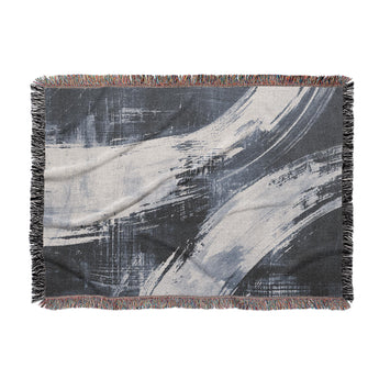 Emil Navy Blue Woven Throw Blanket