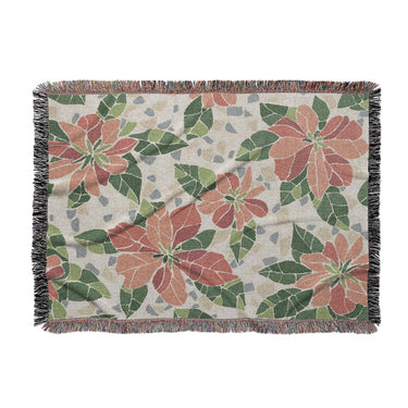 Mosaic Poinsettia Orange in Large (80" x 60") Size