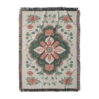 Meave Sage Green & Rose in Large (80" x 60") Size