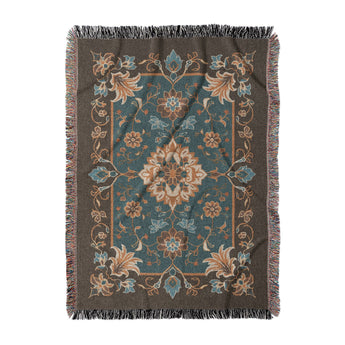 Miriam Dark Teal & Brown in Large (80" x 60") Size