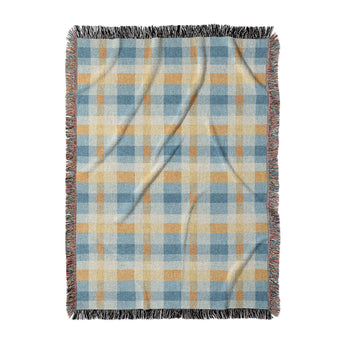 Monroe Plaid Blue & Yellow in Large (80" x 60") Size