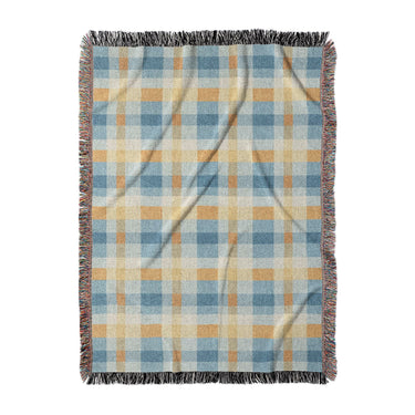 Monroe Plaid Blue & Yellow in Large (80" x 60") Size