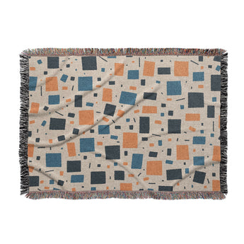 Geometric Confetti Blue & Orange in Large (80" x 60") Size