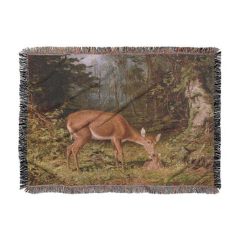 Deer and Fawn by Alfred Fitzwilliam in Large (80" x 60") Size
