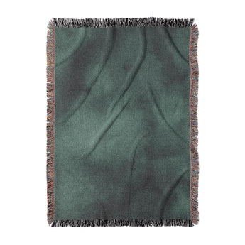 Andromeda Watercolor Teal Woven Throw Blanket