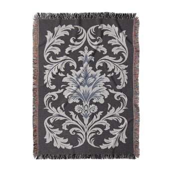 Aubrey Maroon & Light Blue Woven Throw Blanket