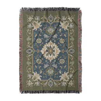 Miriam Navy & Olive Green in Large (80" x 60") Size