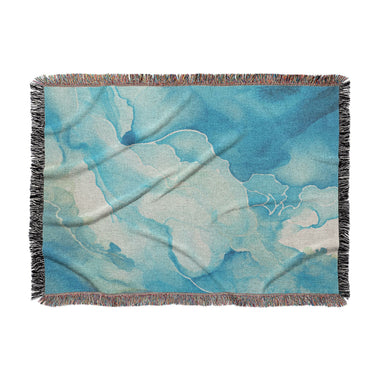 Zephyr Watercolor Azure Blue in Large (80" x 60") Size