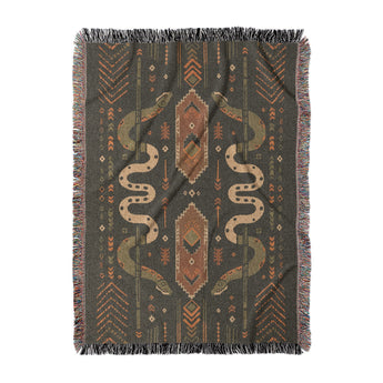 Ophidian Snakes Green & Orange in Large (80" x 60") Size