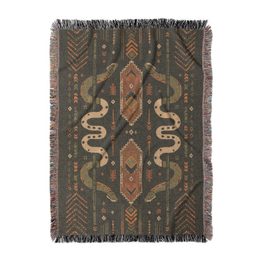 Ophidian Snakes Green & Orange in Large (80" x 60") Size