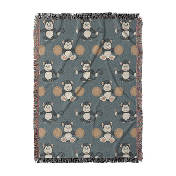 Musical Chimps Woven Throw Blanket