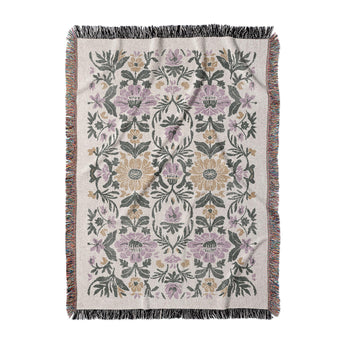 Corriana Green & Purple Woven Throw Blanket