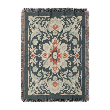 Eugina Seafoam & Navy in Large (80" x 60") Size