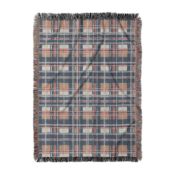 MacPherson Plaid Navy & Gold in Large (80" x 60") Size