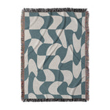 Twyla Checkered Aquamarine in Large (80" x 60") Size
