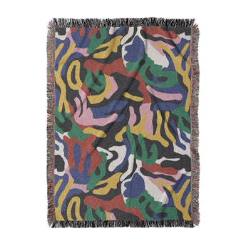 Umberto Black Multicolor Woven Throw Blanket