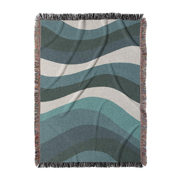 Sinuous Teal Monochrome in Large (80" x 60") Size