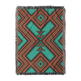 Pancho Turquoise & Vermillion in Large (80" x 60") Size