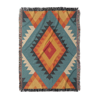 Zareen Blue & Orange in Large (80" x 60") Size