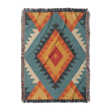 Zareen Blue & Orange in Large (80" x 60") Size