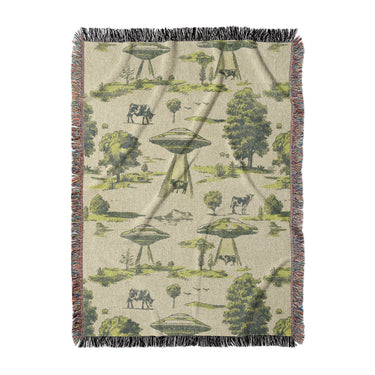 UFO Cow Abduction Toile in Large (80" x 60") Size