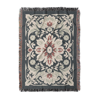 Eugina Seafoam & Navy Woven Throw Blanket