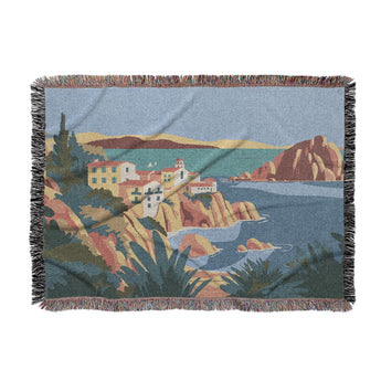 Mediterranean Cliffside Village in Large (80" x 60") Size