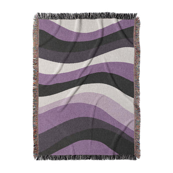 Sinuous Purple Monochrome Woven Throw Blanket