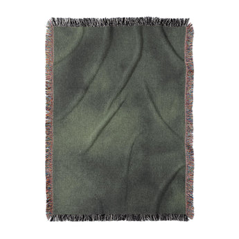 Andromeda Watercolor Navy & Kelly Green Woven Throw Blanket