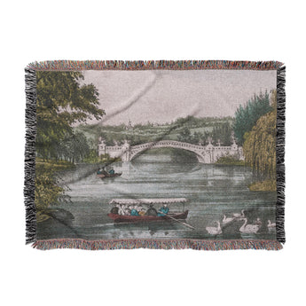 Central Park Bow Bridge Woven Throw Blanket