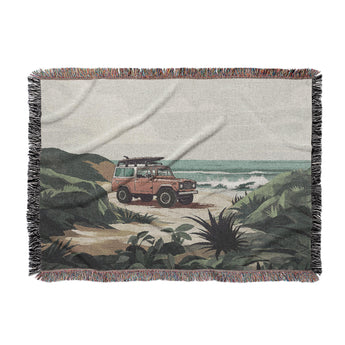 Beach Cruiser Woven Throw Blanket
