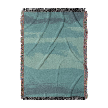 Jacinda Watercolor Teal Ombre in Large (80" x 60") Size