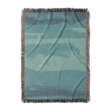 Jacinda Watercolor Teal Ombre in Large (80" x 60") Size