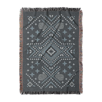 Durand Navy Blue Woven Throw Blanket