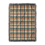 Brenton Plaid Taupe Teal in Large (80" x 60") Size