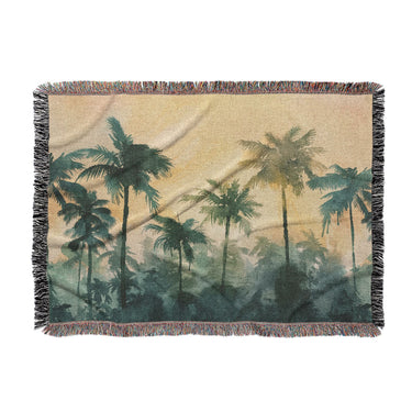 Sunset Palms Green & Orange in Large (80" x 60") Size