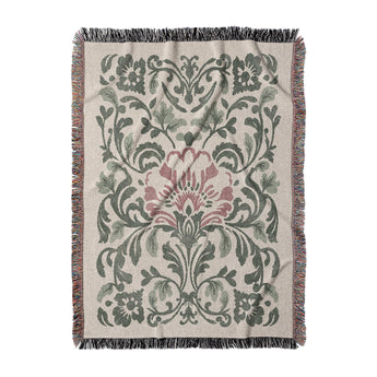 Beryl Green & Violet Woven Throw Blanket