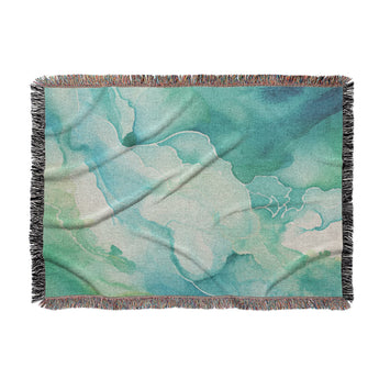 Zephyr Watercolor Blue & Green in Large (80" x 60") Size