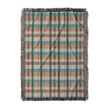 Brenton Plaid Taupe Teal in Large (80" x 60") Size