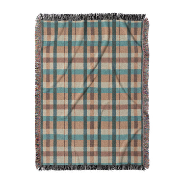 Brenton Plaid Taupe Teal in Large (80" x 60") Size