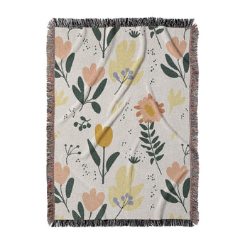 Milana Ivory Gold Woven Throw Blanket